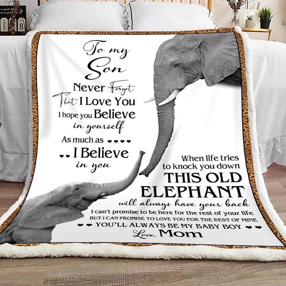To My Son Never Forget That I Love You Sherpa Fleece Blanket