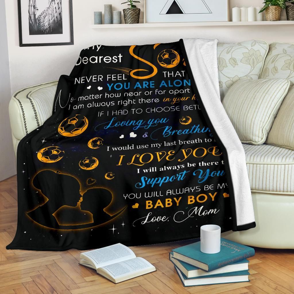 To My Son Soccer Sherpa Fleece Blanket