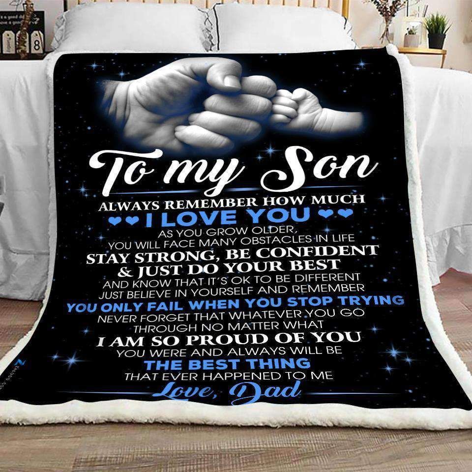 To My Son The Best Thing Sherpa Fleece Blanket