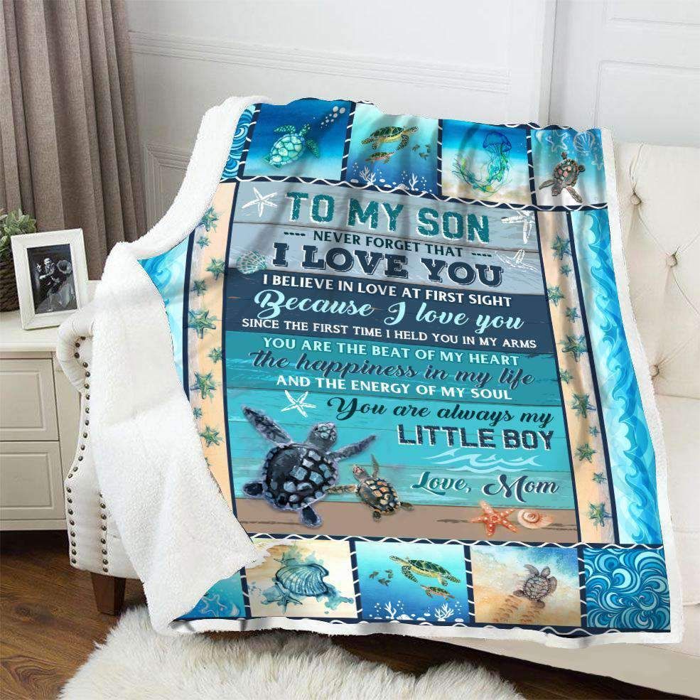 To My Son Turtle Fleece Blanket