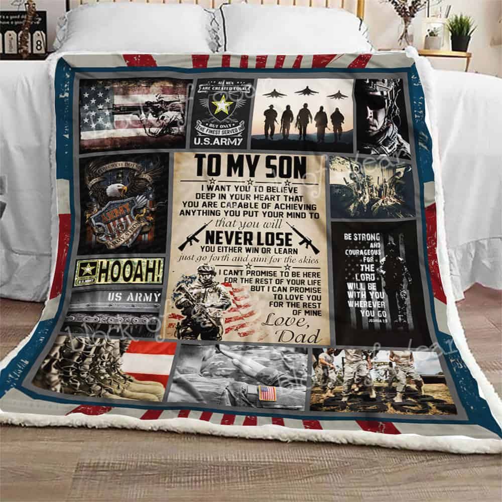 To My Son U.S. Army Fleece Blanket