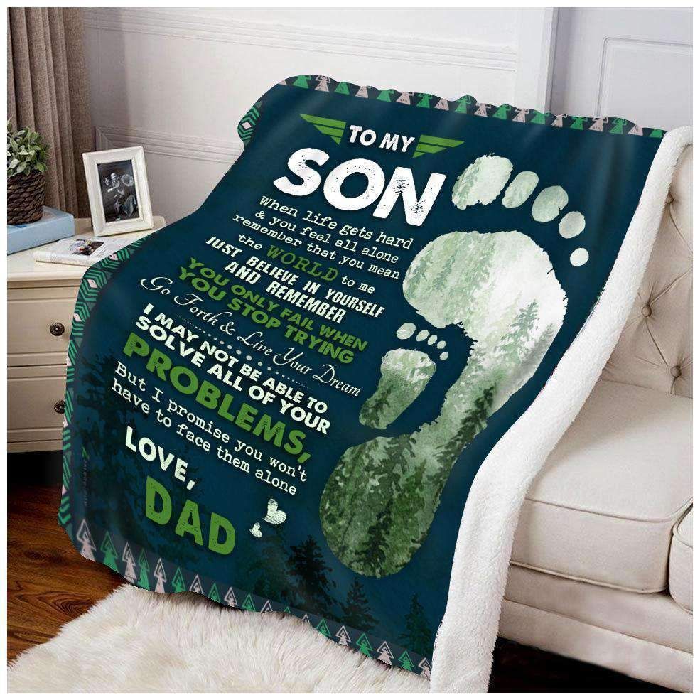 To My Son – When Life Gets Hard Fleece Blanket