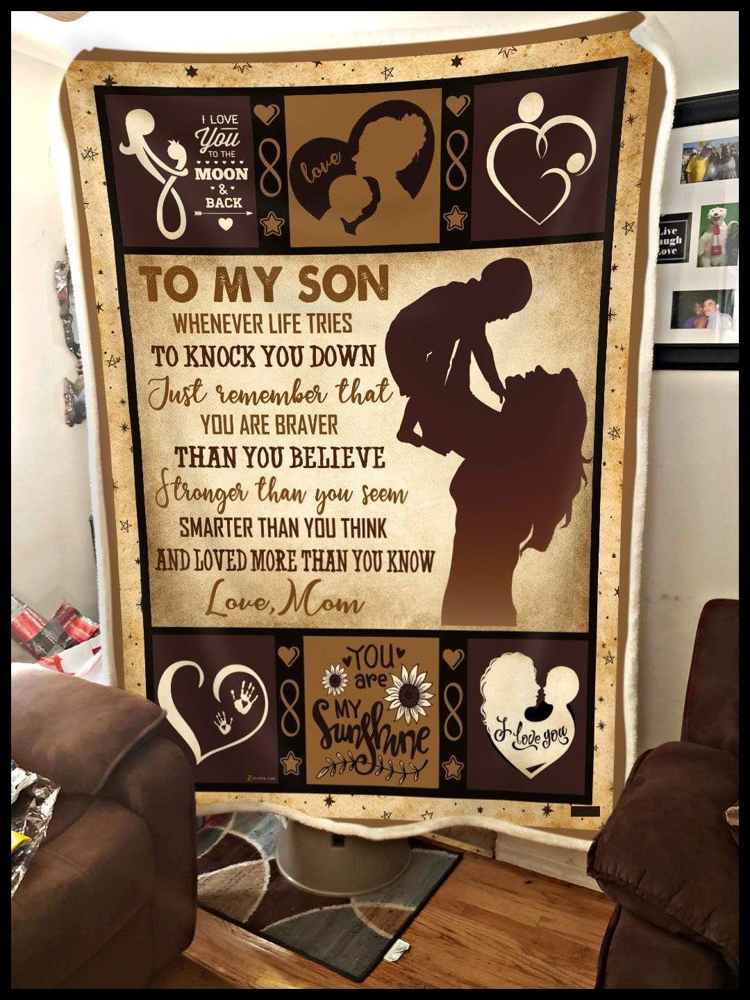 To My Son You Are Love More Than You Know Love Mom Sherpa Fleece Blanket