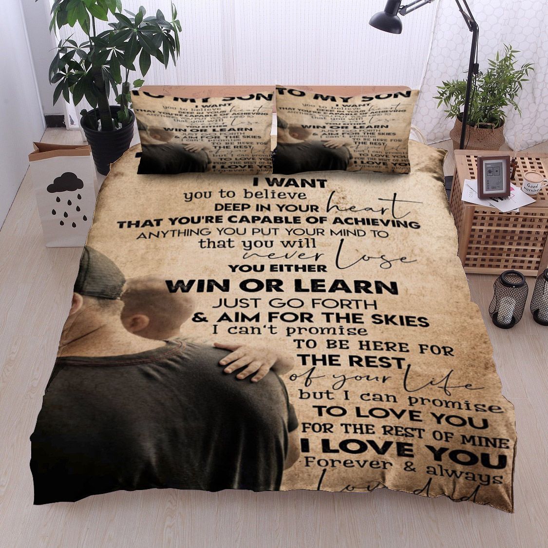 To My Son Your Dad Bedding Set