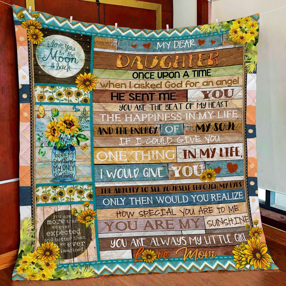 To My Sunshine Daughter Love Mom GS-CL-LD1905 Quilt Blanket
