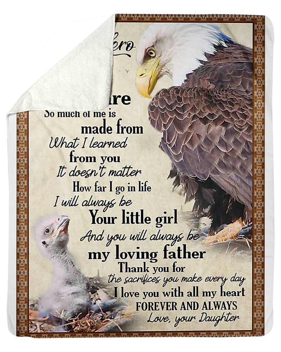 To My True Hero You Always Be My Loving Father Gifts For Daddy From Daughter Fleece Blanket