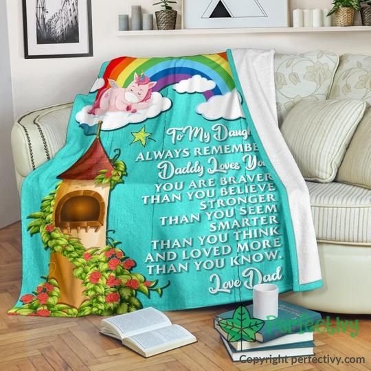 To My Unicorn Daughter Sherpa Fleece Blanket