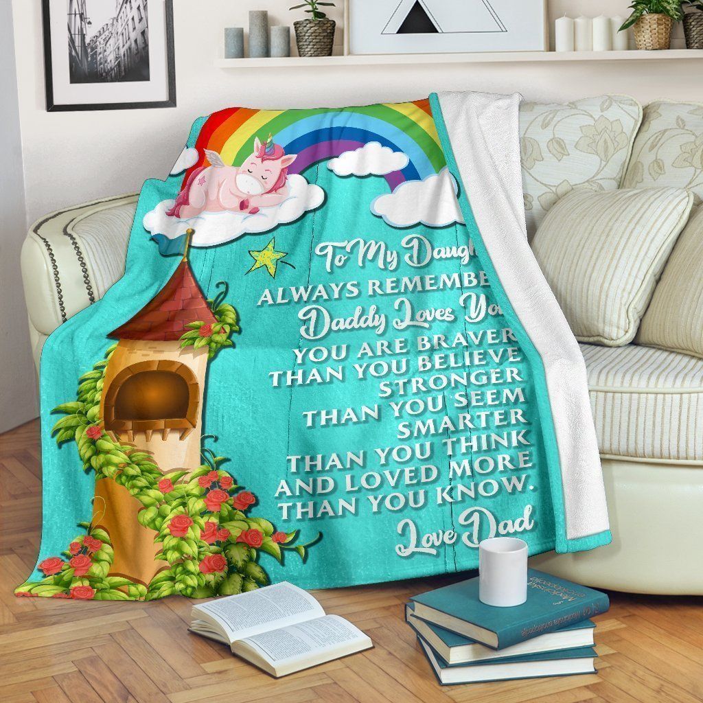 To My Unicorn Daughter I Love You Baby Fleece Blanket
