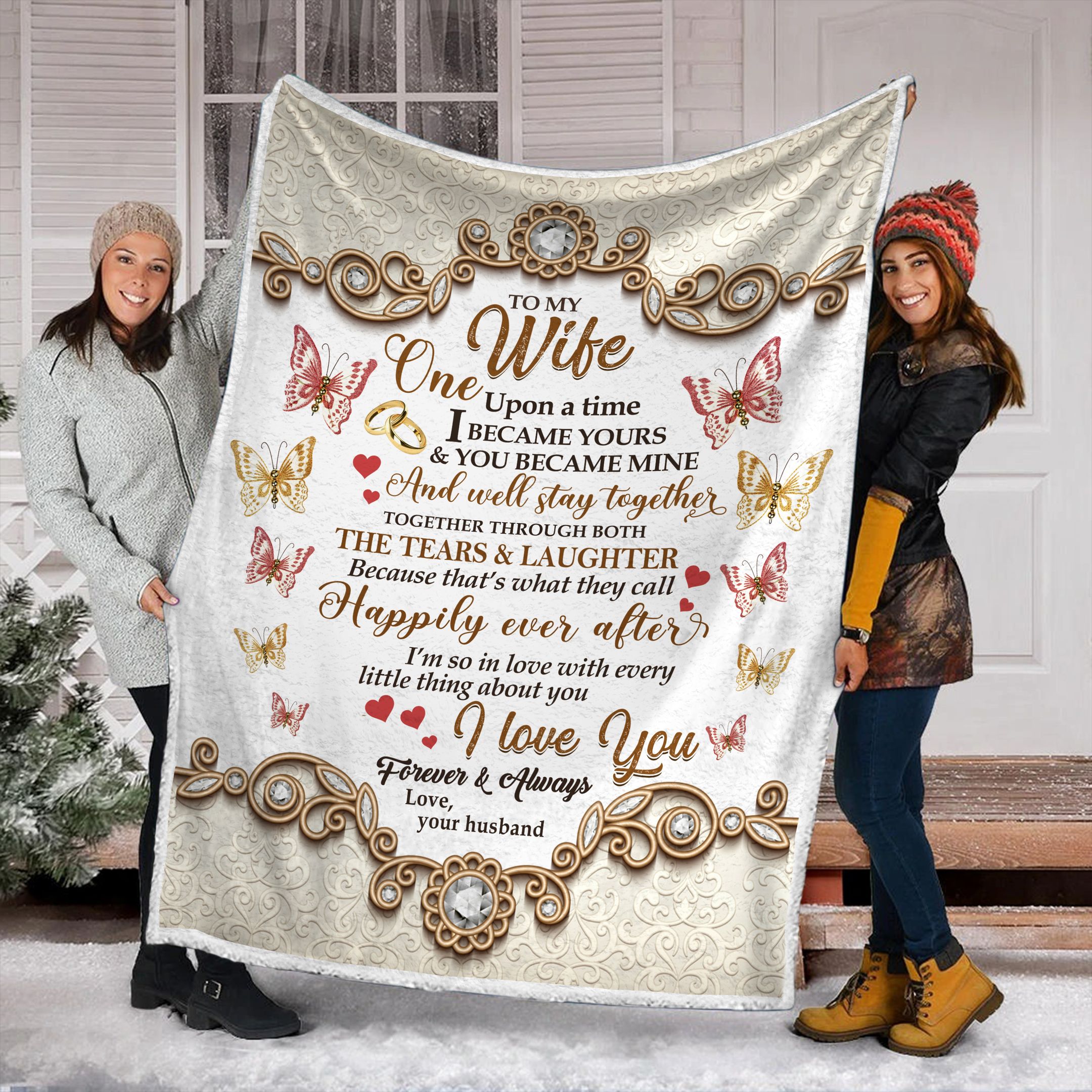 To My Wife Fleece Blanket