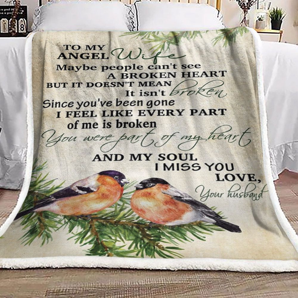 To My Wife Bird Sherpa Fleece Blanket