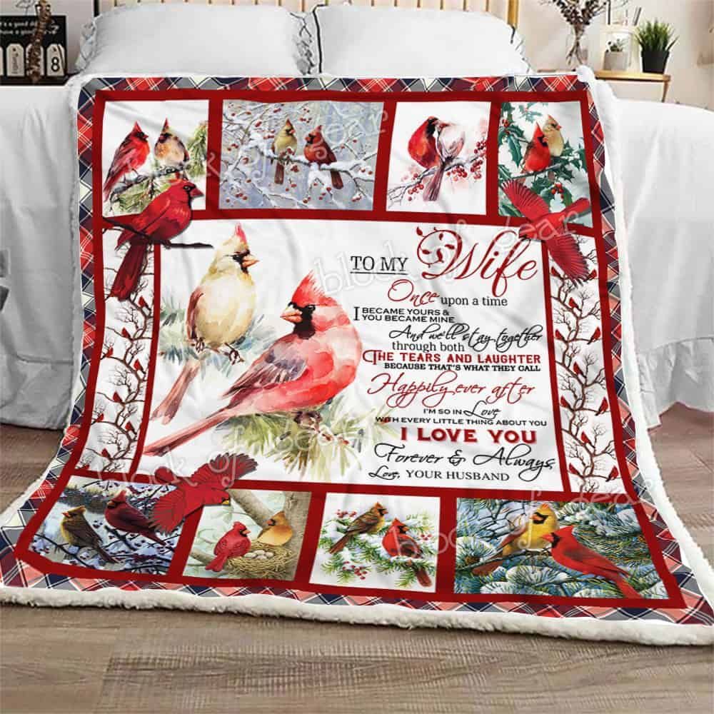 To My Wife Cardinal Fleece Blanket