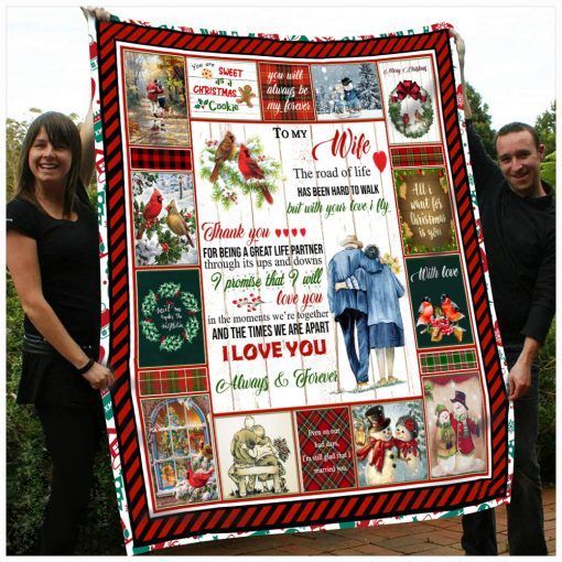 To My Wife Christmas Sherpa Fleece Blanket