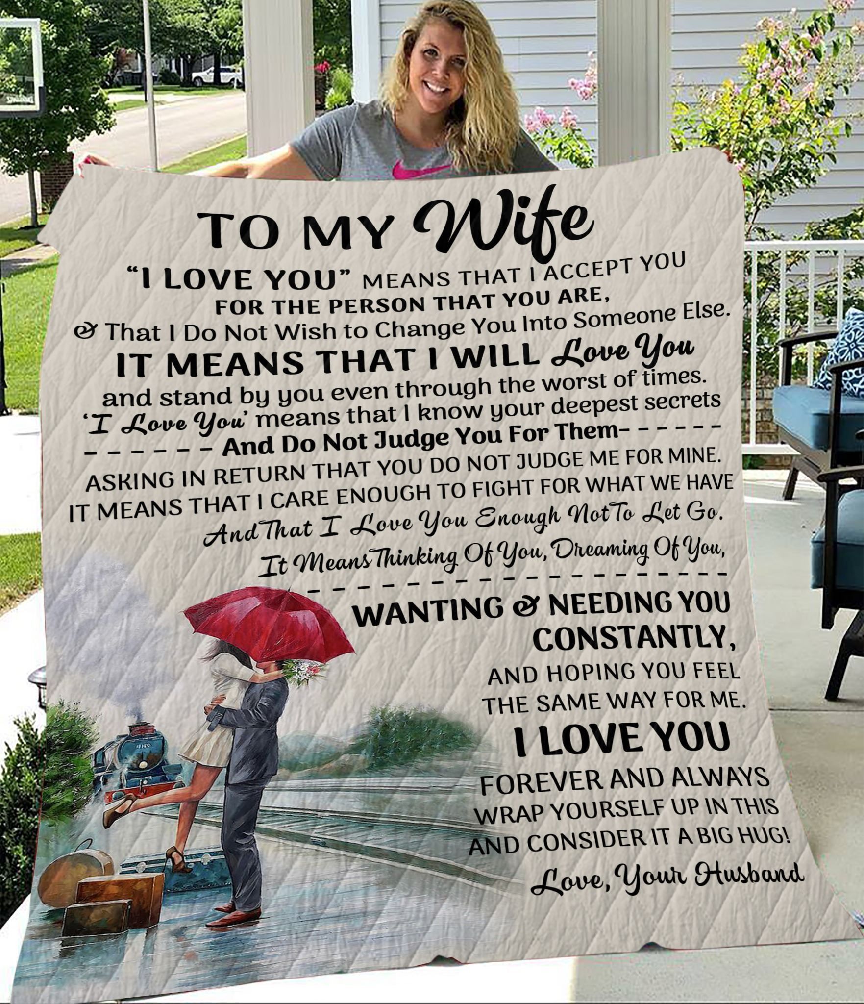 To My Wife Fleece Blanket