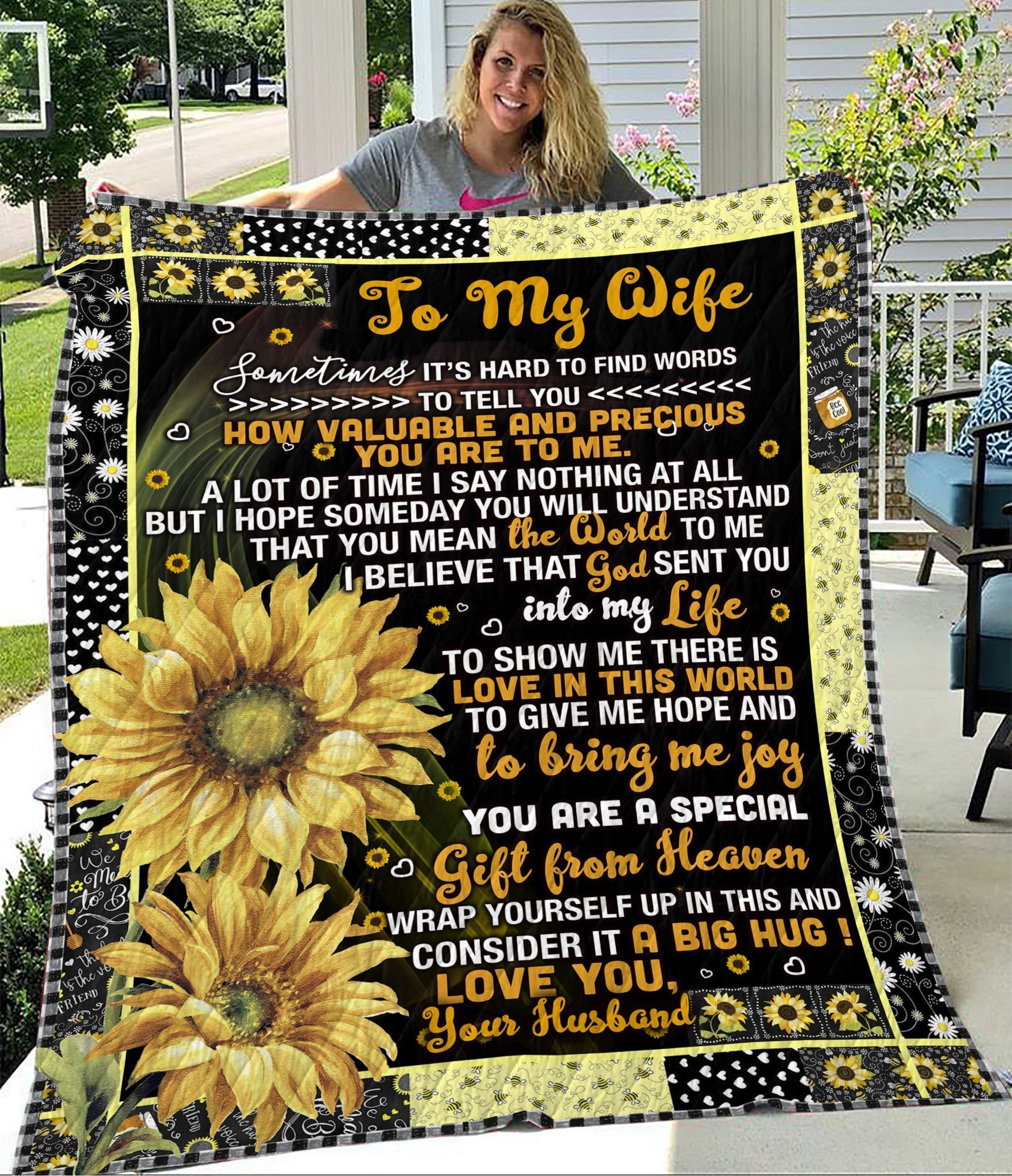 To My Wife Fleece Blanket