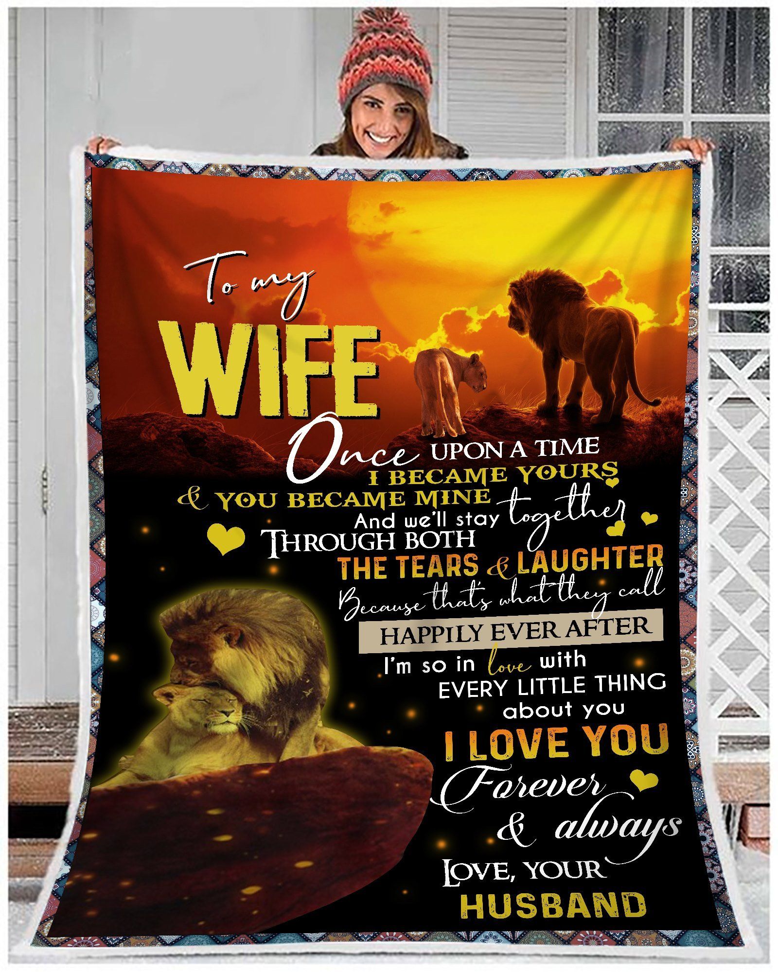 To My Wife Fleece Blanket