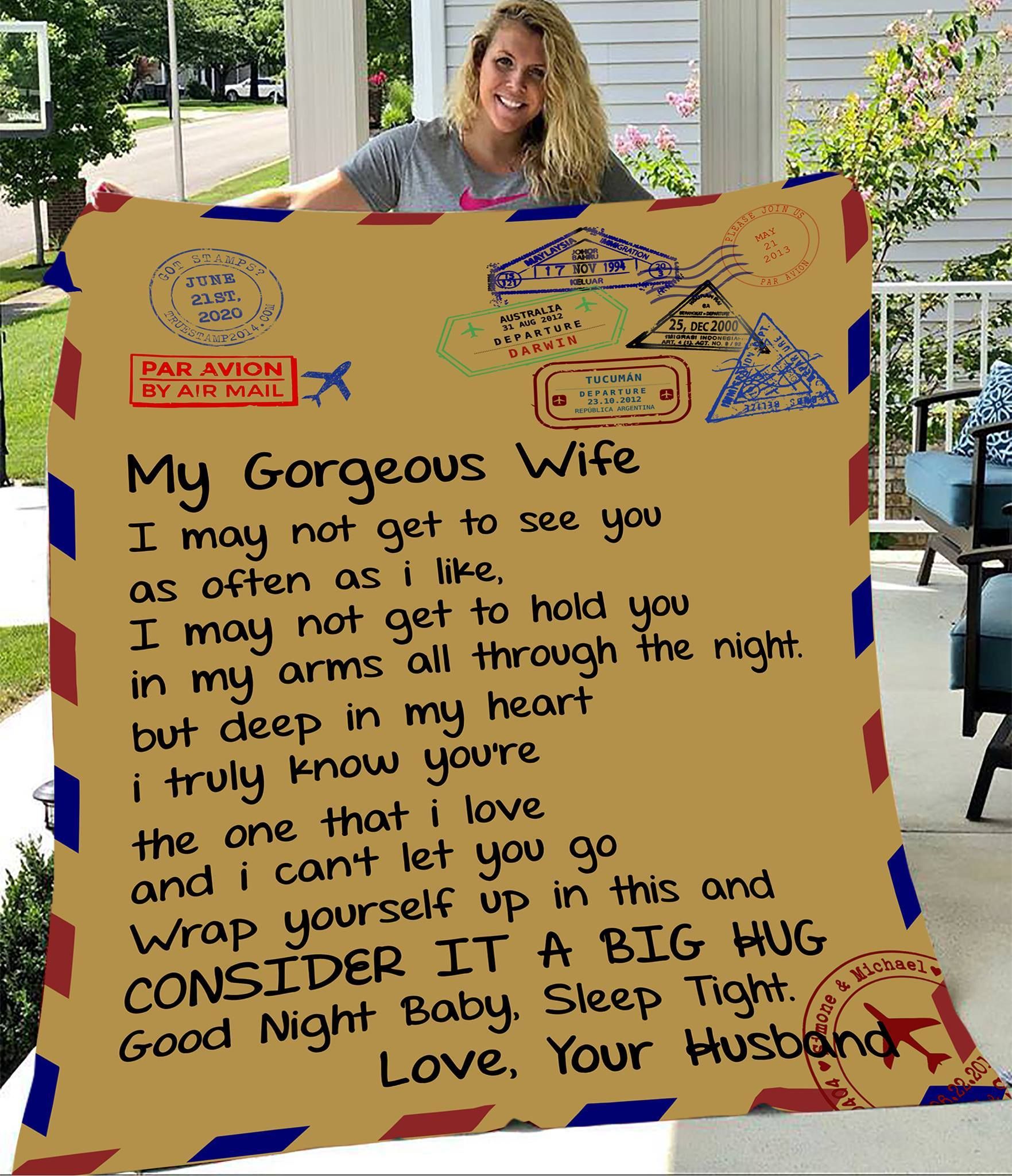 To My Wife Fleece Blanket