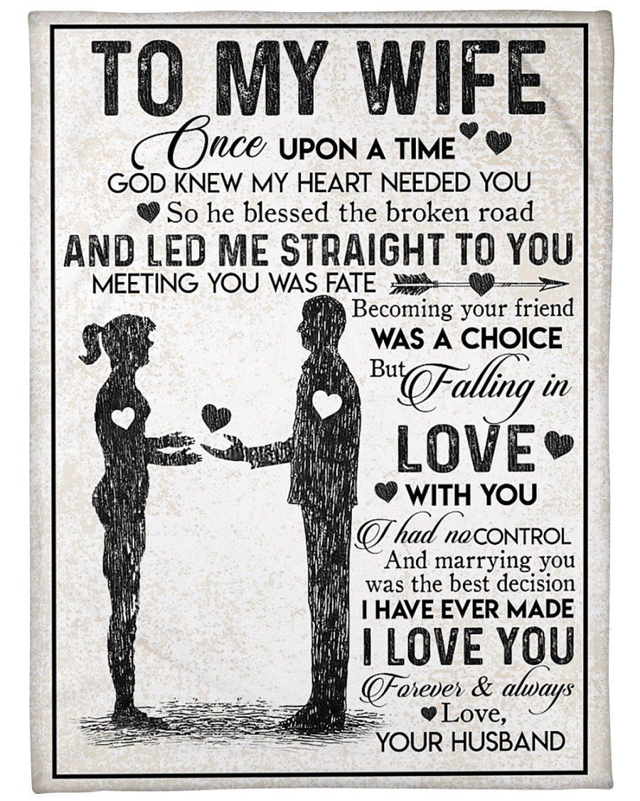 To My Wife Falling In Love With You I Had No Control Fleece Blanket