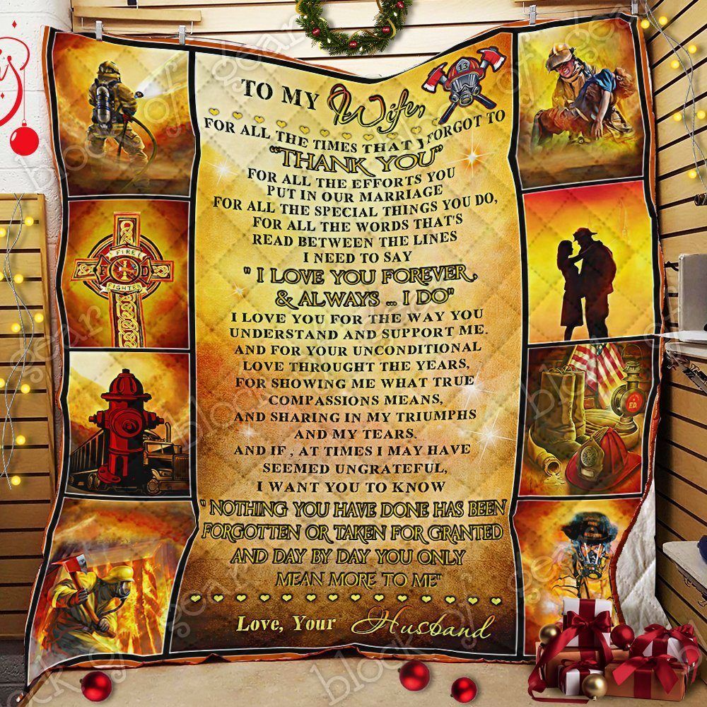 To My Wife Firefighter CL22100528MDQ Quilt Blanket