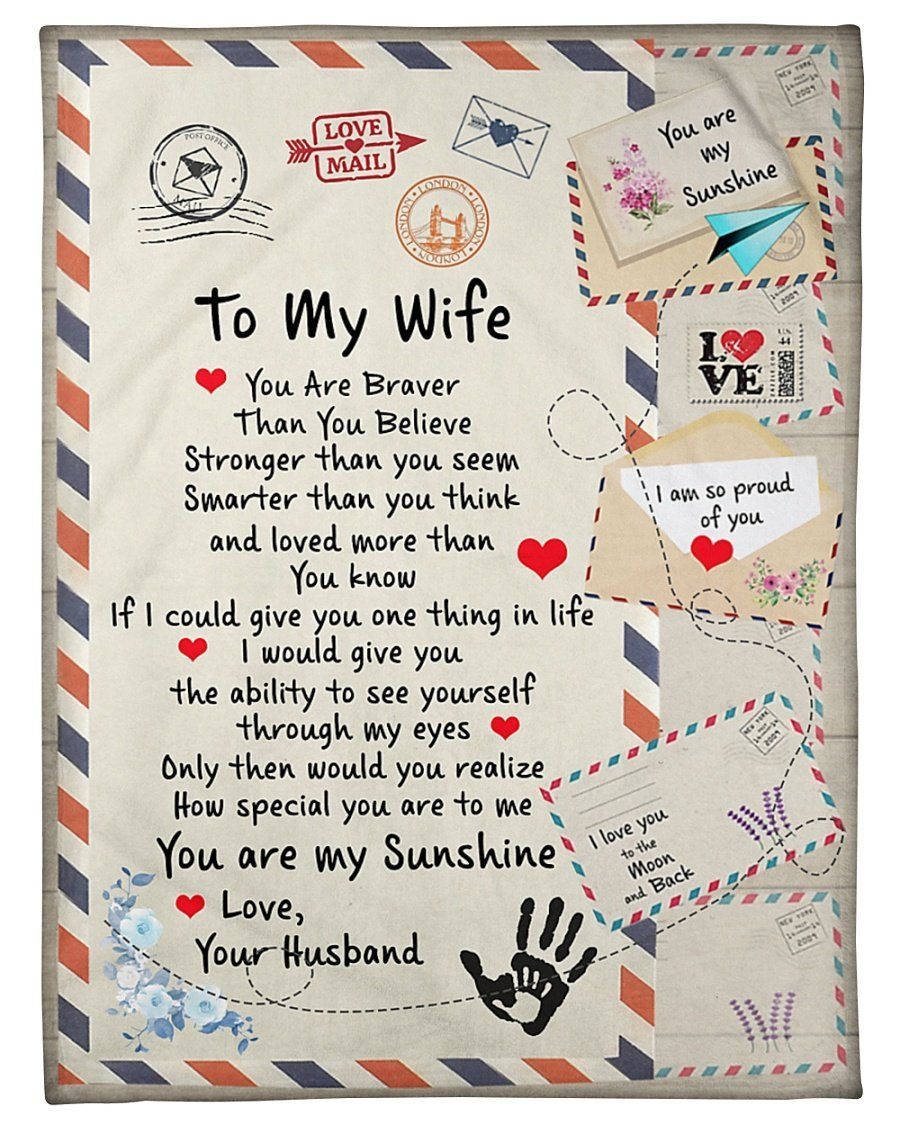 To My Wife Fleece Blanket You Are My Sunshine Fleece Blanket