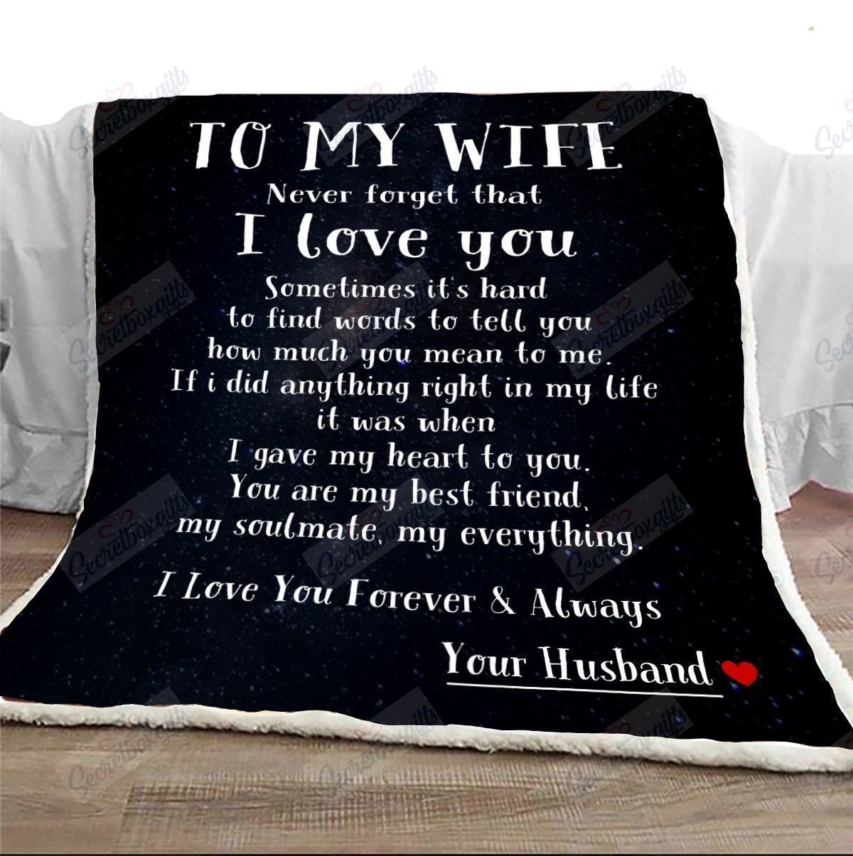 To My Wife I Gave My Heart Fleece Blanket