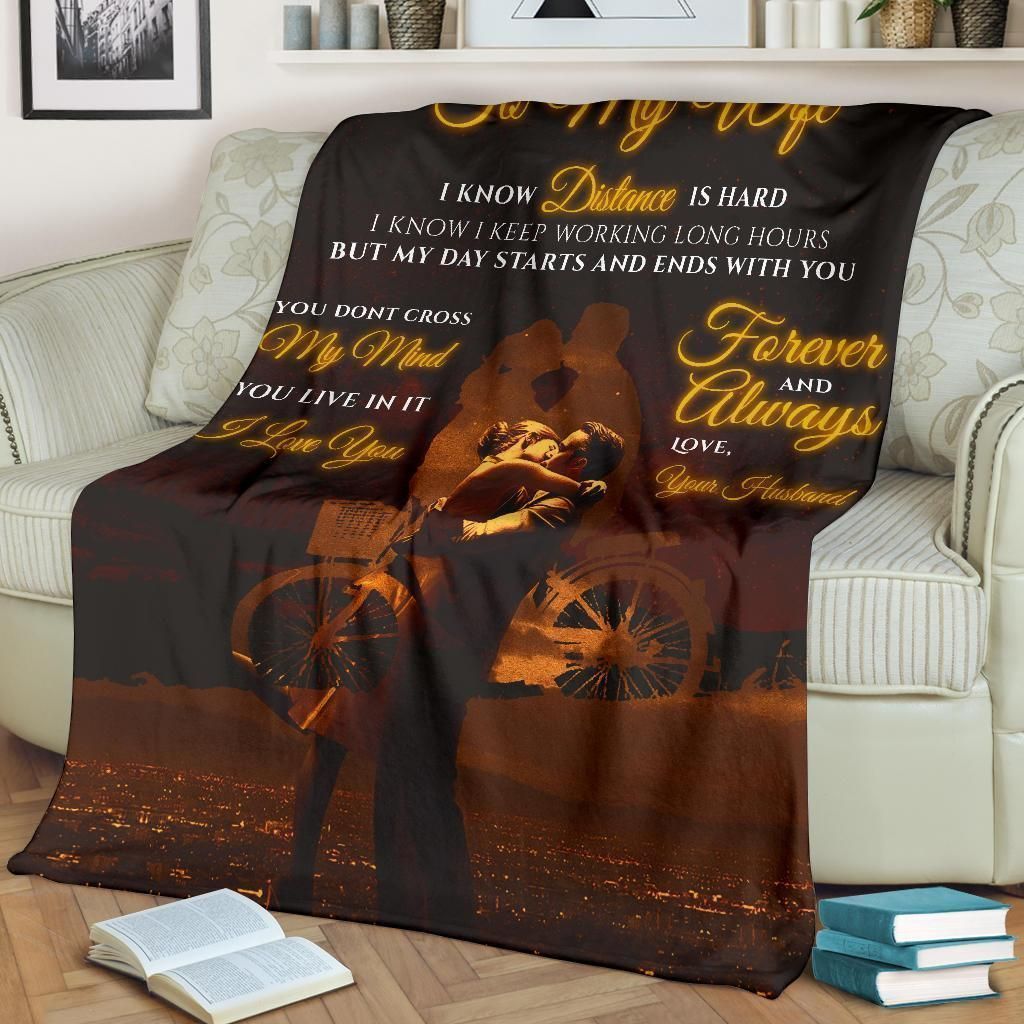 To My Wife I Love You Always Gift From Husband Fleece Blanket