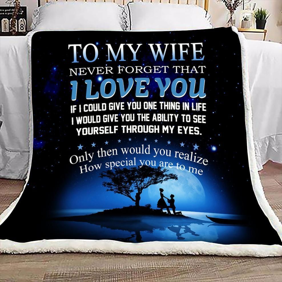 To My Wife I Love You Sherpa Fleece Blanket