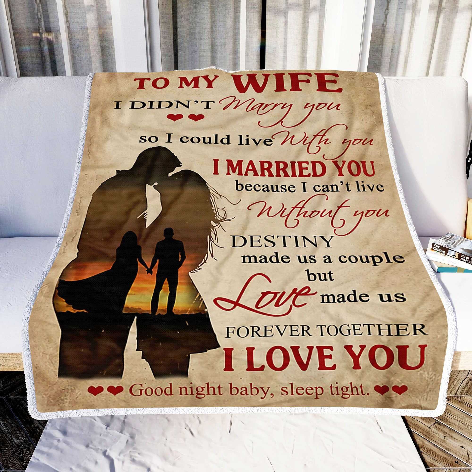 To My Wife I Love You Fleece Blanket