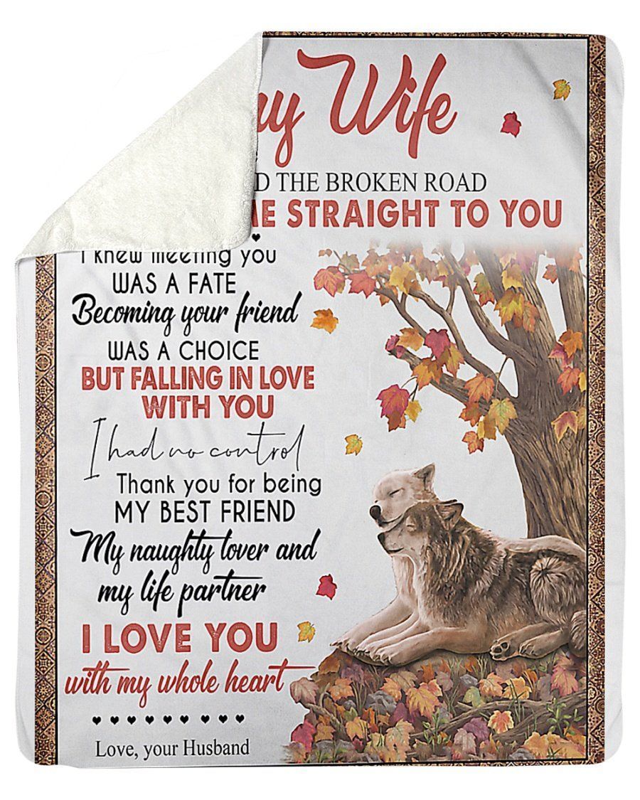 To My Wife I Love You With My Whole Heart Custom Design Gifts Fleece Blanket