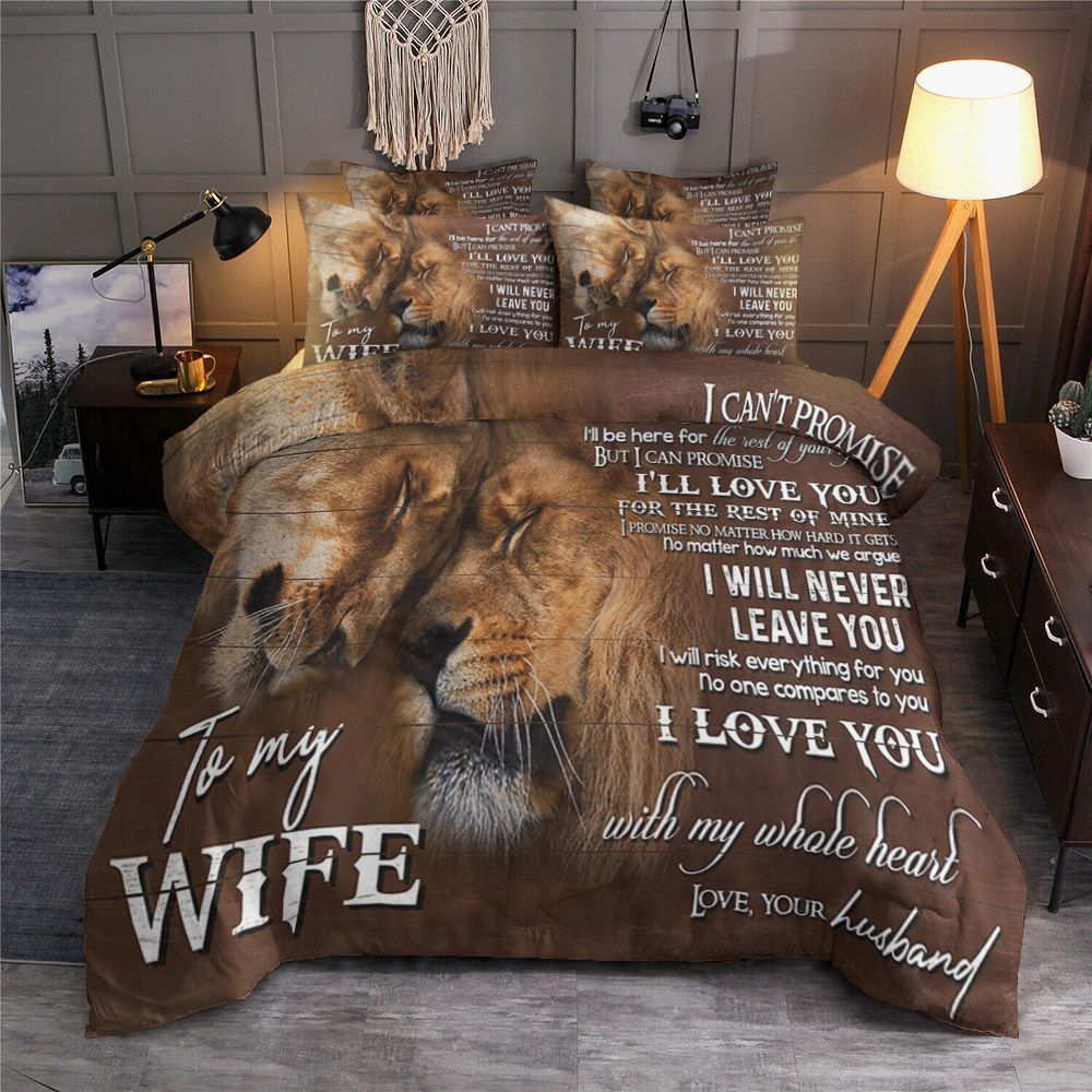 To My Wife Lion Bedding Set