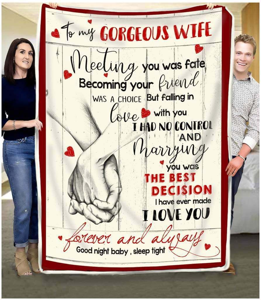 To My Wife – Meeting You Was Fate Fleece Blanket