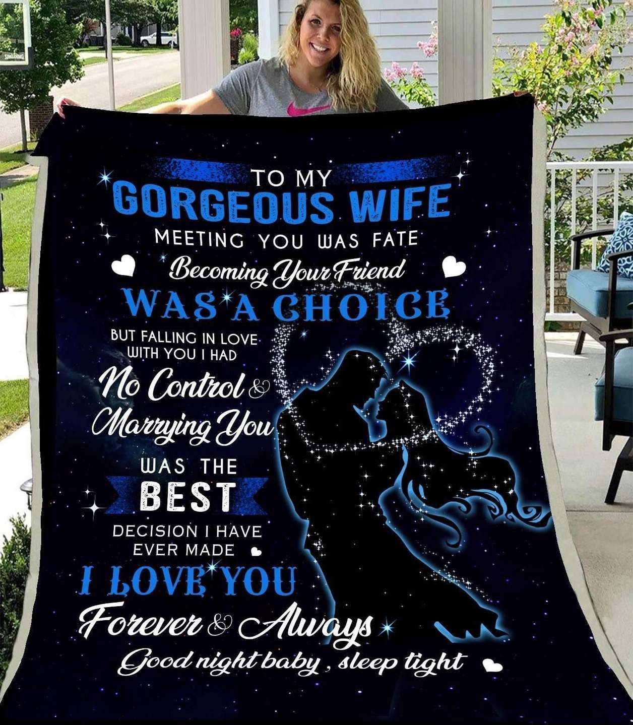 To My Wife Meeting You Was Fate Sherpa Fleece Blanket