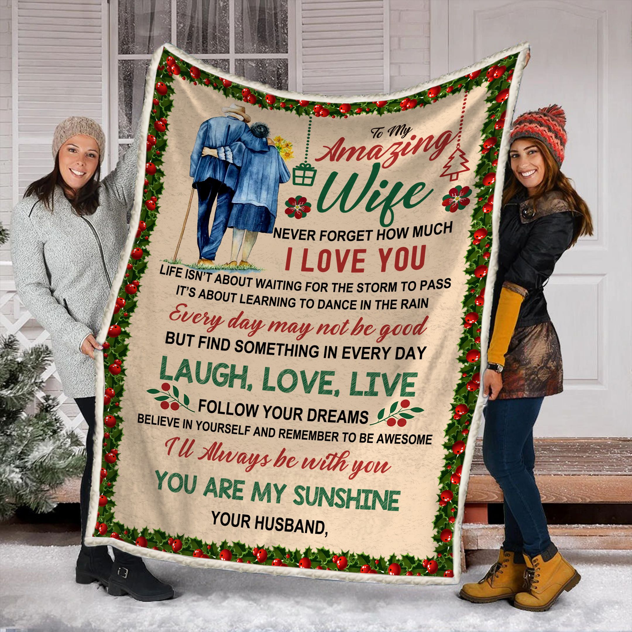 To My Wife Fleece Blanket