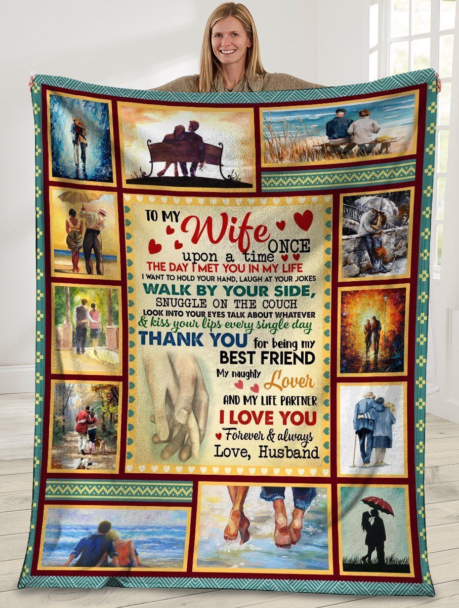 To My Wife Once Upon A Time Husband And Wife Soft Fleece Blanket