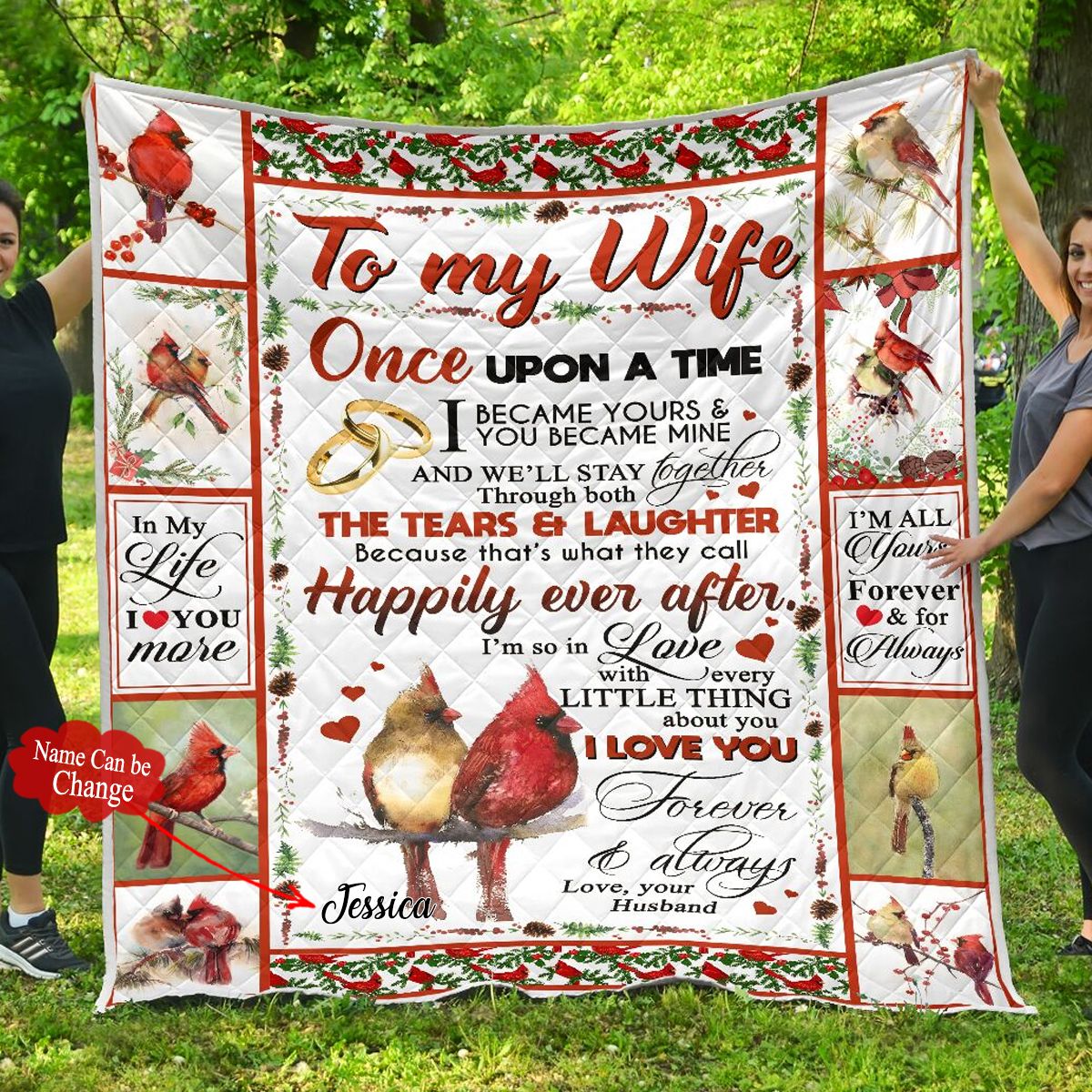 To My Wife Personalized Quilt Blanket HHC120628