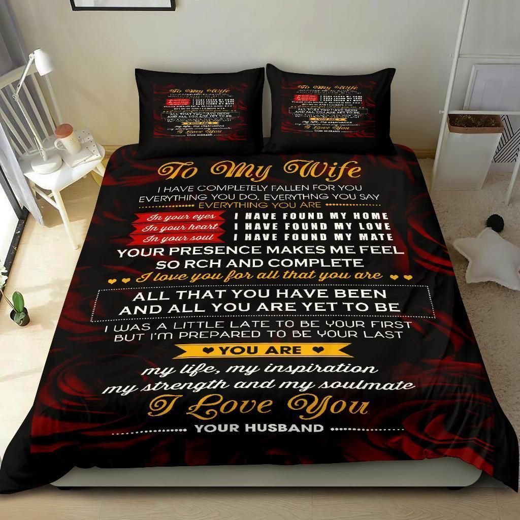 To My Wife Rose Bedding Set
