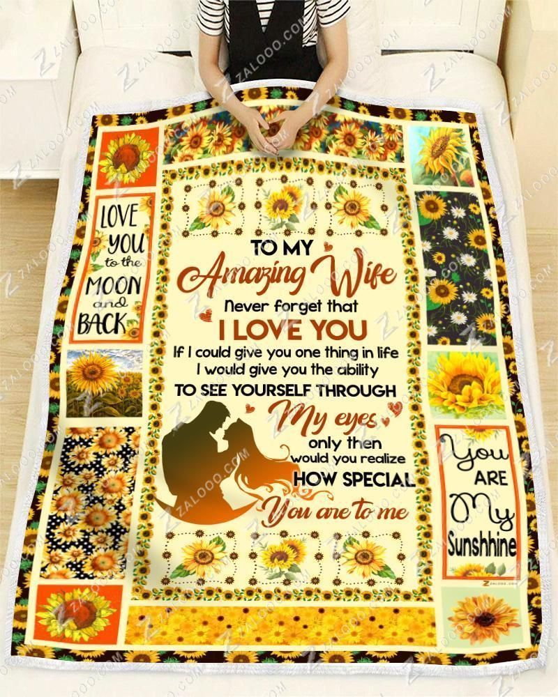 To My Wife Sunflower How Special You Are To Me Sherpa Fleece Blanket