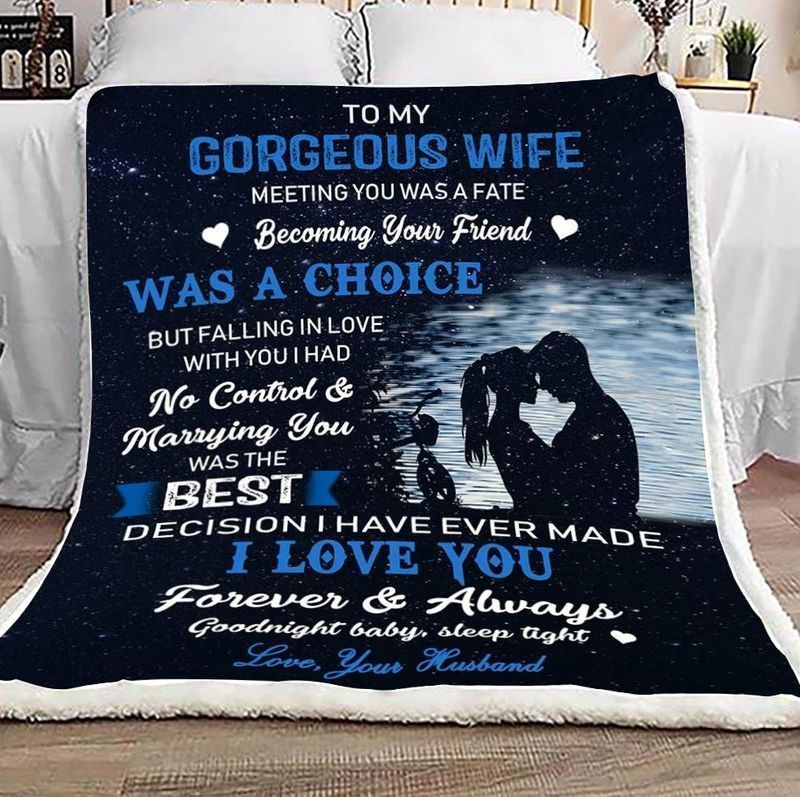 To My Wife Sweet Love Sherpa Fleece Blanket
