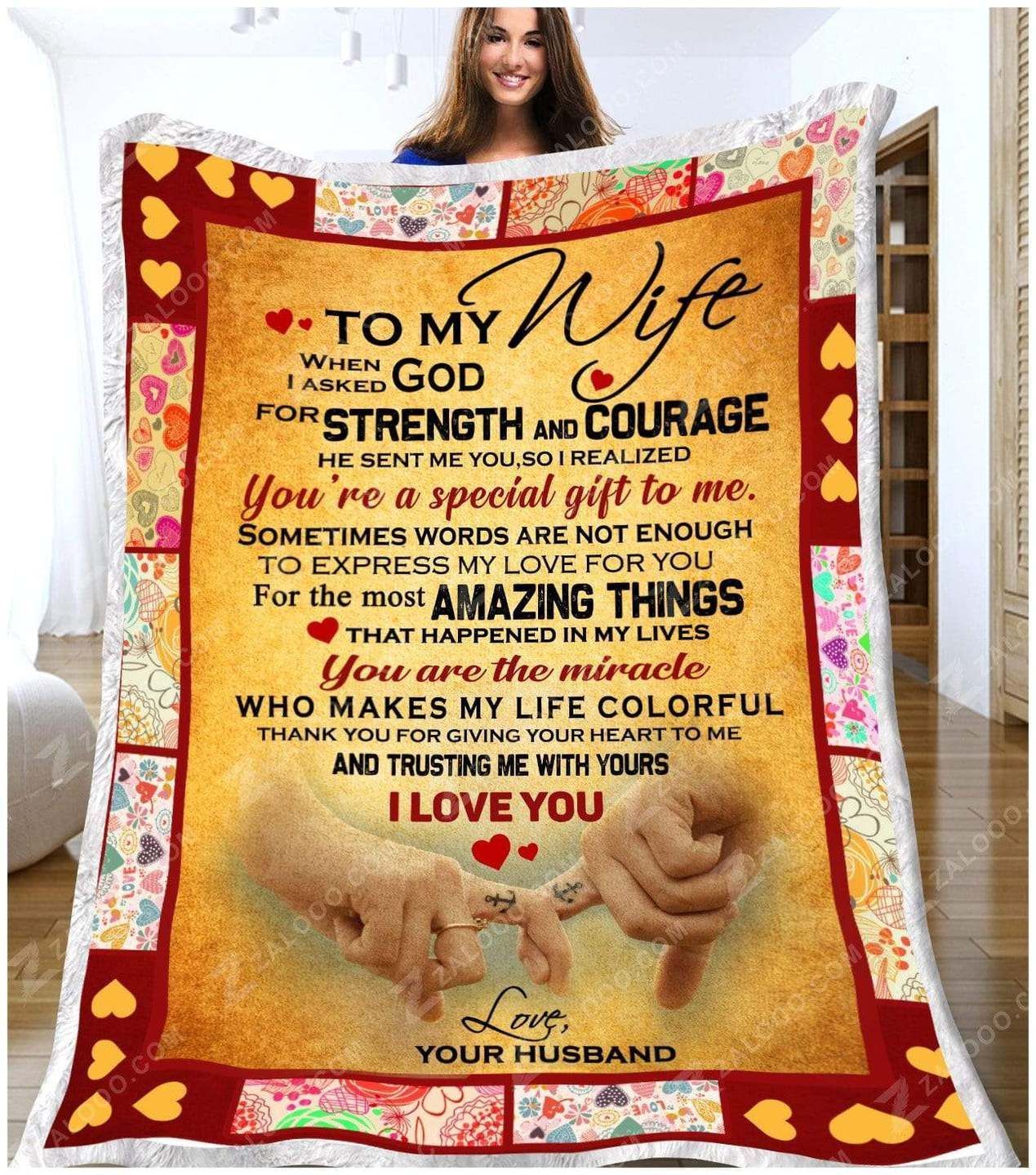 To My Wife When I Asked God Sherpa Fleece Blanket