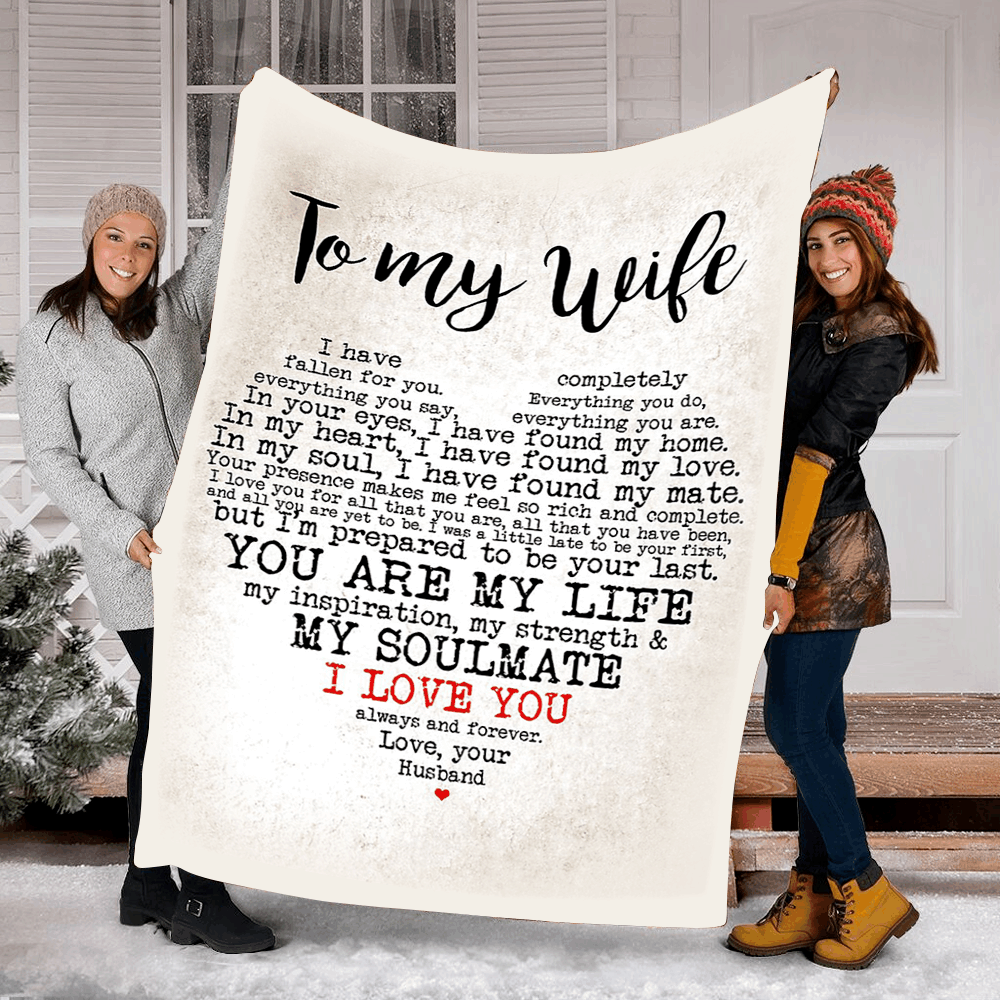 To My Wife You Are My Life Sherpa Fleece Blanket
