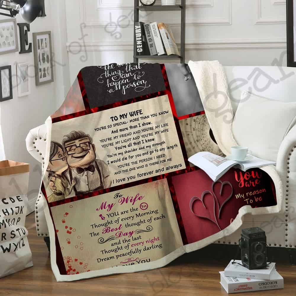 To My Wife You Are My Reason To Be Better Husband Sherpa Fleece Blanket