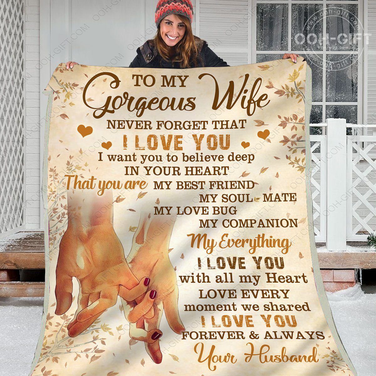 To My Wife Your Husband Sherpa Fleece Blanket