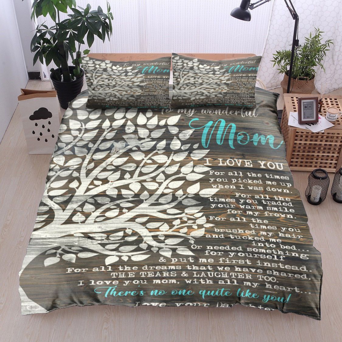 To My Wonderful Mom Tree Bedding Set