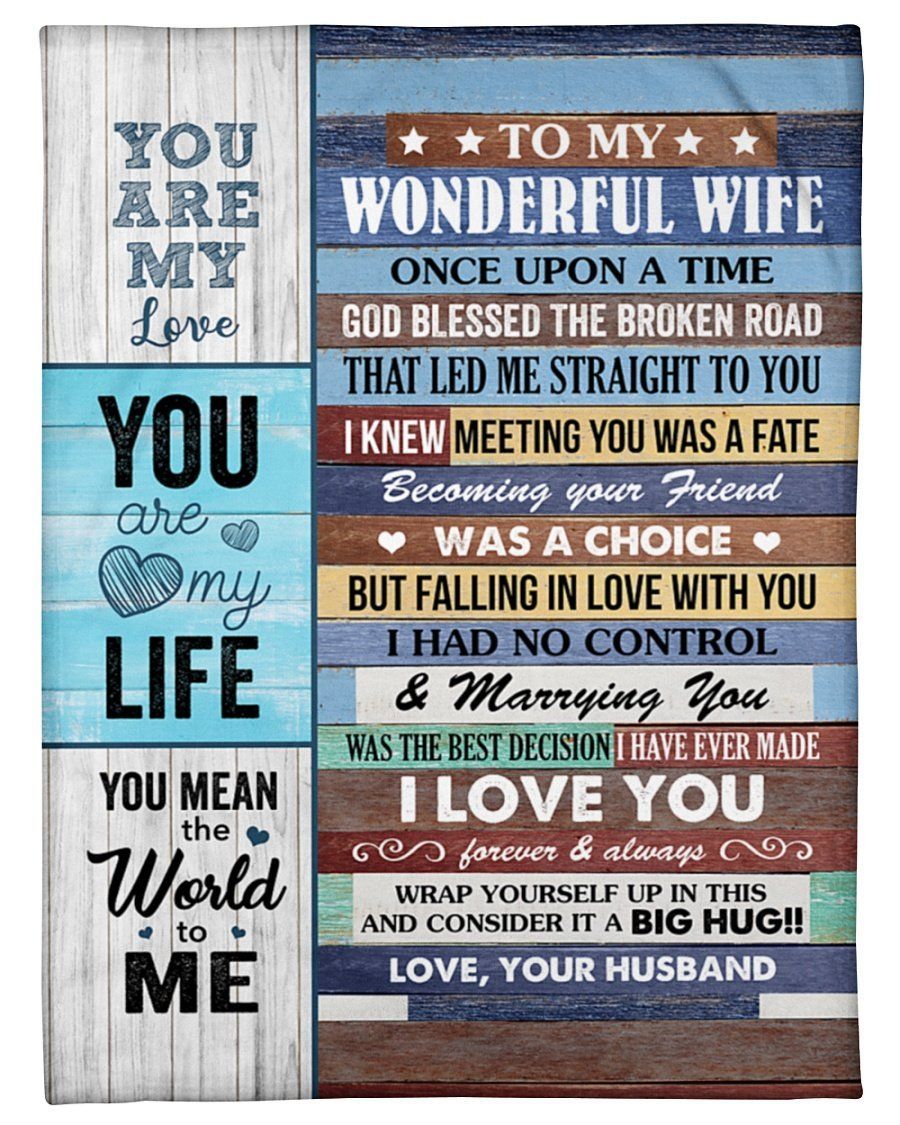To My Wonderful Wife You Are My Love Fleece Blanket Fleece Blanket