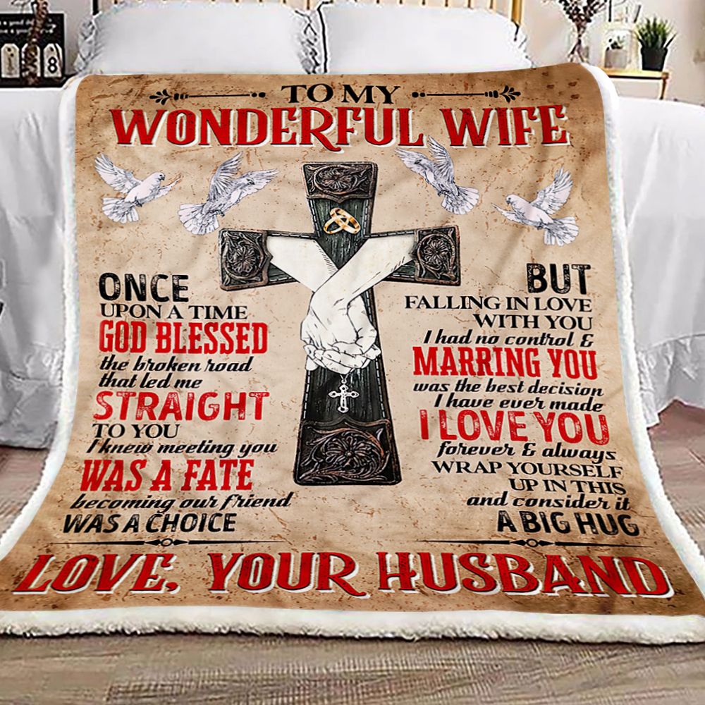 To My Wonderful Wife Fleece Blanket