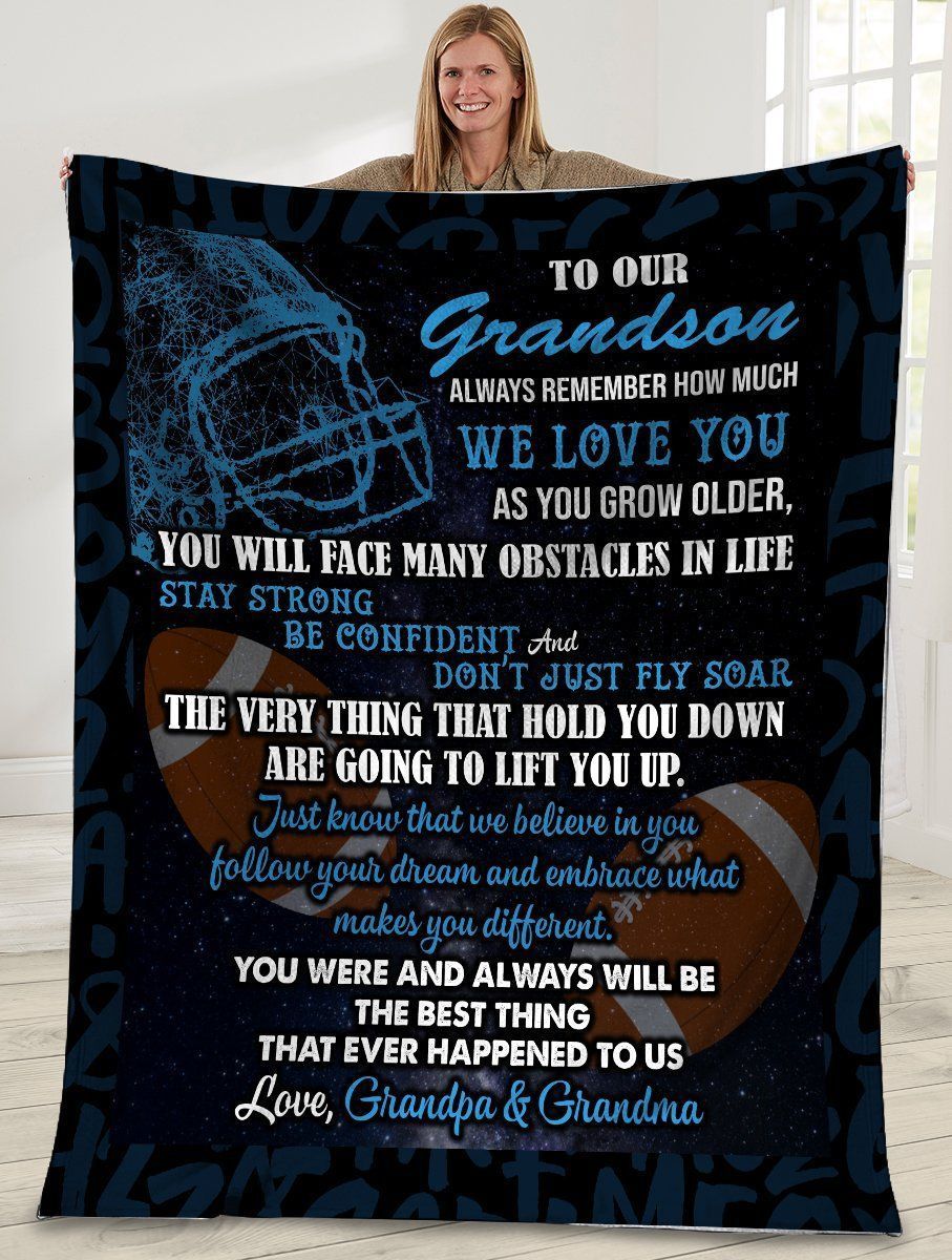 To Our Grandson Always Remember How Much We Love You Fleece Blanket