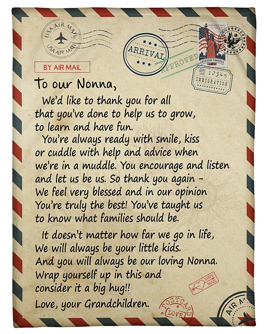 To Our Nonna Loving Letter Thank For All You Do Fleece Blanket Fleece Blanket