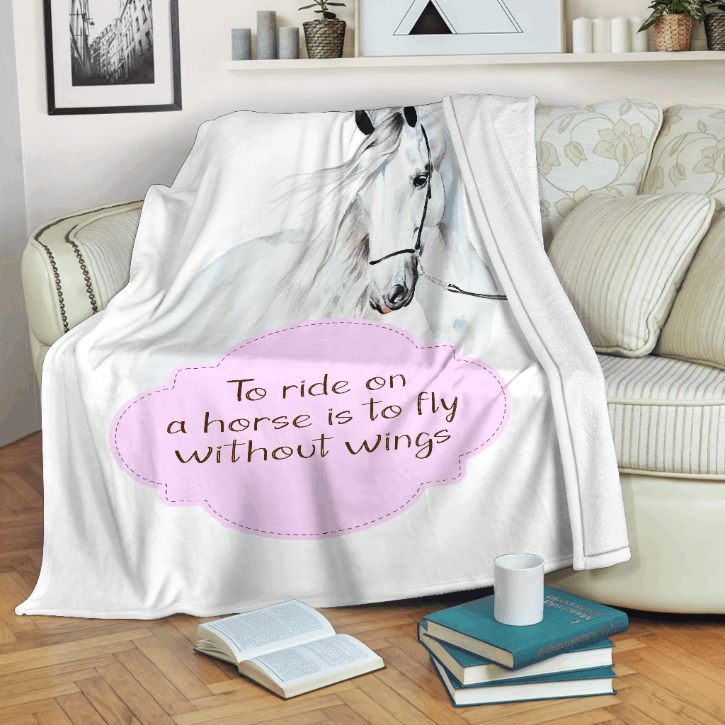 To Ride On A Horse Sherpa Fleece Blanket