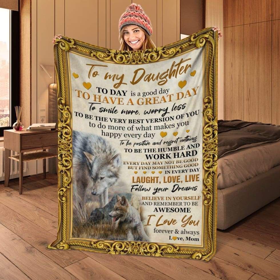 To Smile More Worry Less Fleece Blanket Gift For Daughter