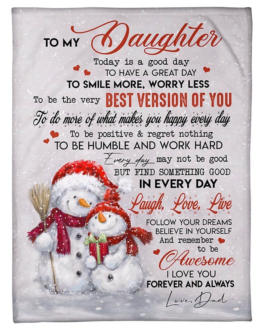 To Smile More Worry Less To Daughter Fleece Blanket Fleece Blanket
