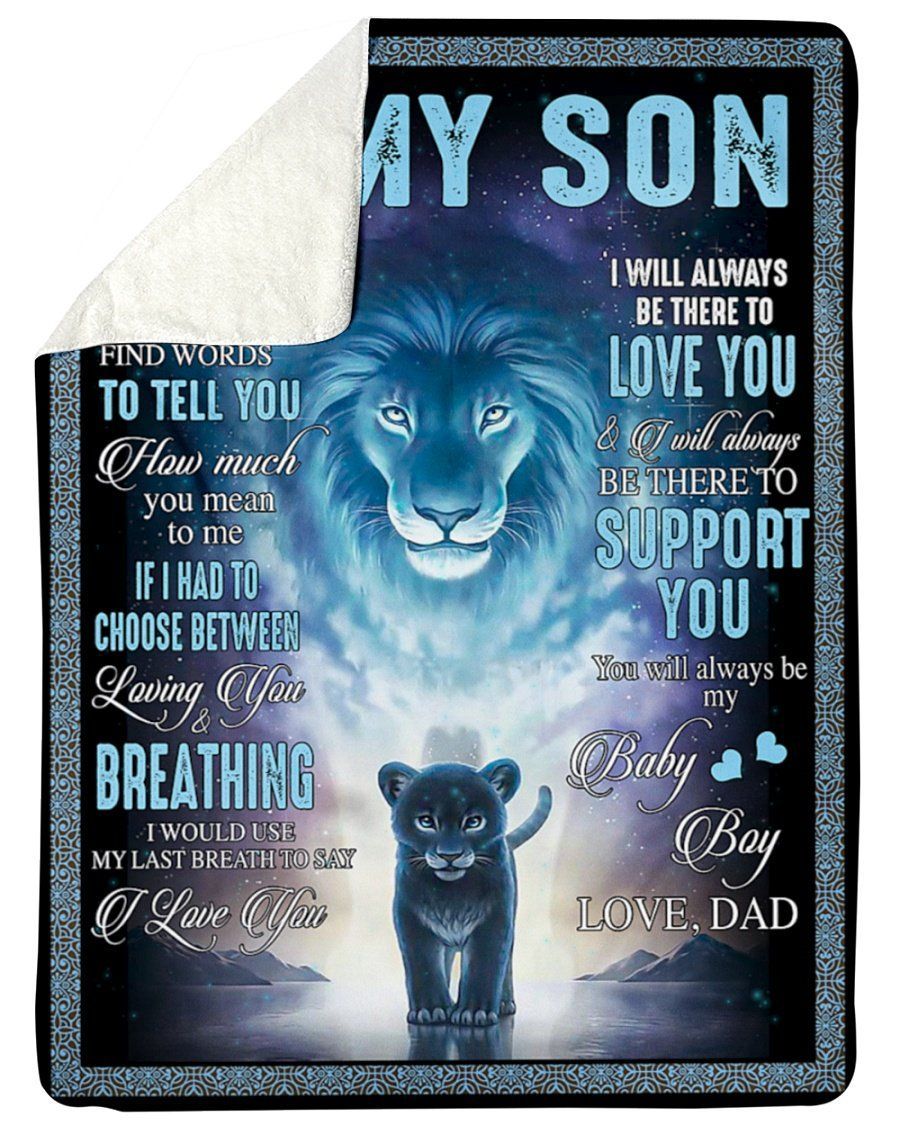 To Son Loving You And Breathing Sherpa Blanket